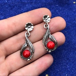 carolyn pollack sterling silver coral earrings